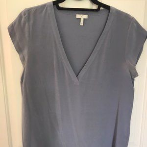 Joie Blue V-Neck Silk Top